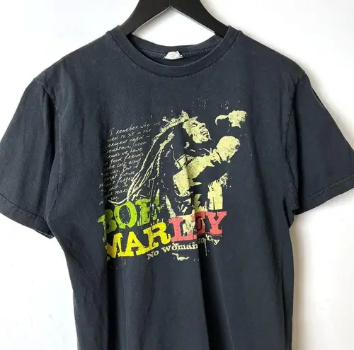 Bob Marley Rasta Colors Graphic T Shirt Womens Large 2007 Black