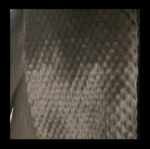 Reversible black faux leather/fur oversized coat L Size L