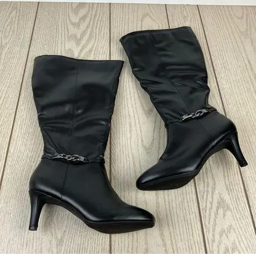 Karen Scott Hanna Chain Dress Boots 8M/WC Black $80