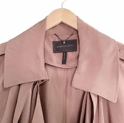 BCBGMAXAZRIA  Brielle Sleeveless Belted Trench Coat Mocha Beige Womens Size Large