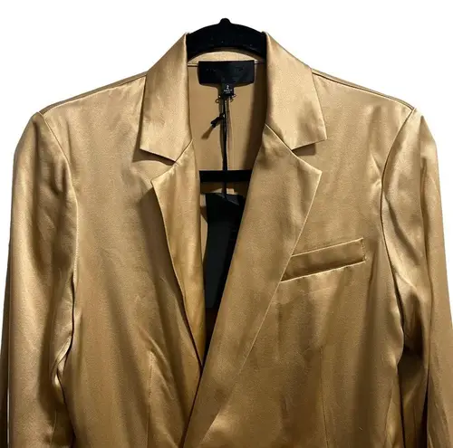 Nili Lotan NEW NWT Lena Double Breasted 100% Silk Blazer Jacket Khaki