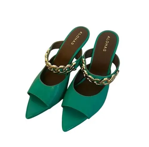 ALOHAS Daisy Mule in Green Size 10