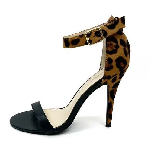 Boston Proper NEW Rabia Leopard Animal Print Ankle Strap Heels Size 8.5