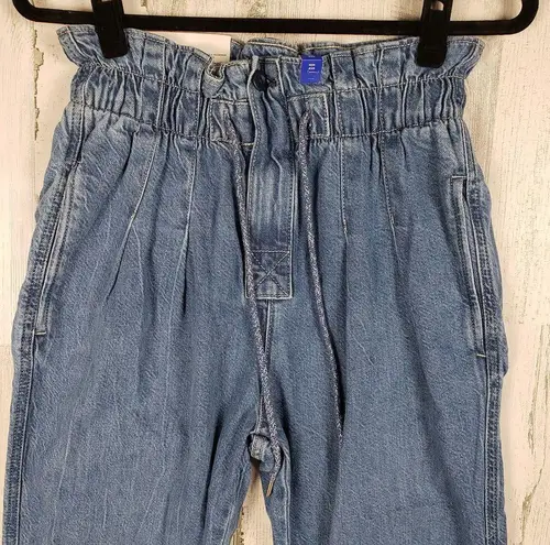 Arizona Jeans NWT Arizona Jean Co Blue Denim High Rise Paper bag Mom Jeans Junior's Size 5