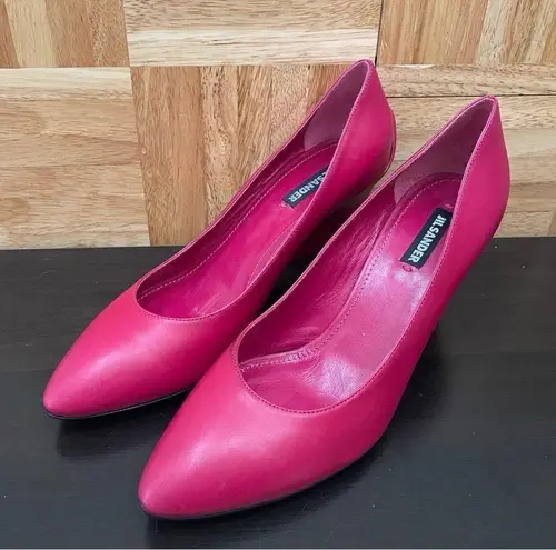 Jil Sander Fuchsia Leather Wedge Pump Size 39