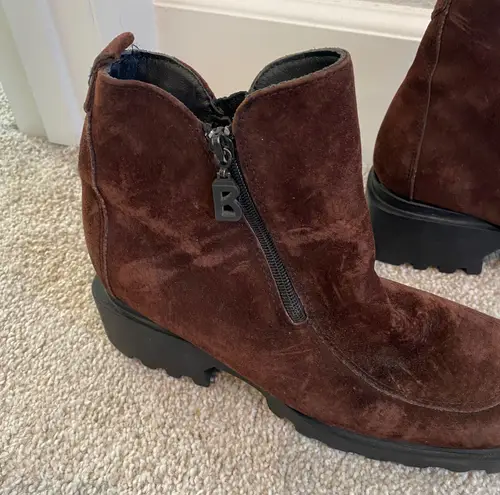 Bogner Apparel Bogner Ankle Suede Boot Chunky Platform Heel