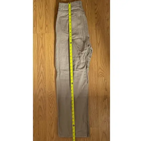 Khaki Brown High Waisted Straight Leg Trousers Casual Pants Tan Size 27