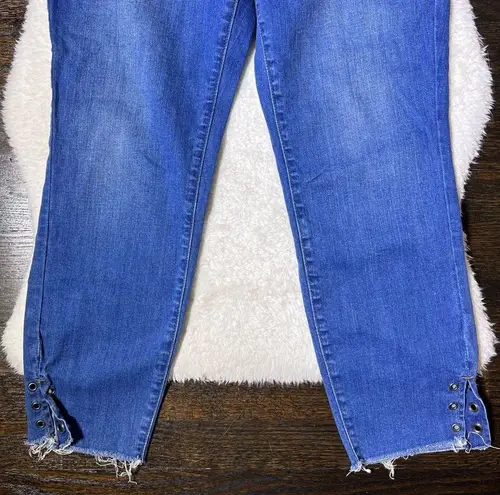 William Rast Ankle Skinny Raw Hem Grommet Jeans