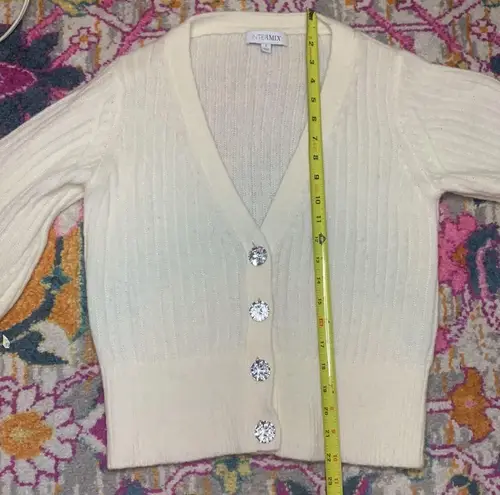 Intermix  Ella Jewel Cardigan Wool Ivory 
Sweater Size Small