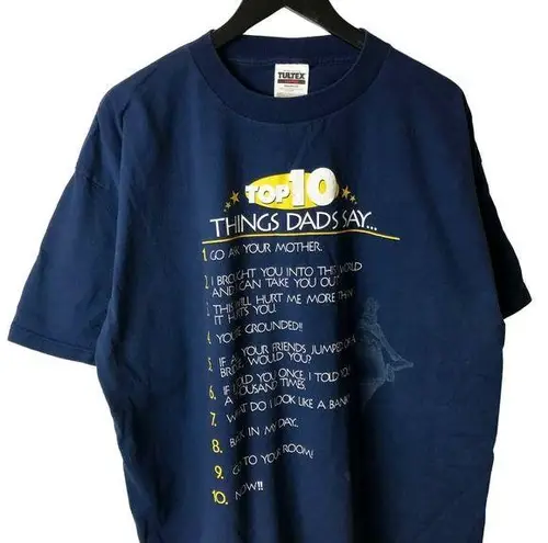 Vintage 90s Top 10 Things Dads Say T Shirt Blue 2XL XXL Humor Funny Graphic Tee Size undefined