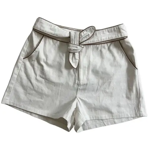 Ralph Lauren Le lis ivory denim tie shorts