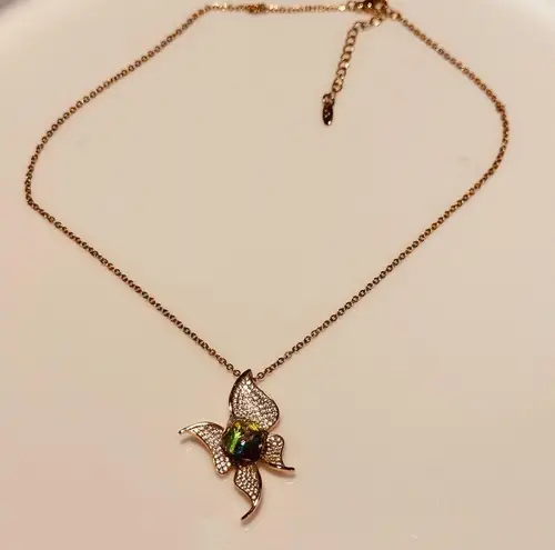 18k gold plated butterfly pendant necklace