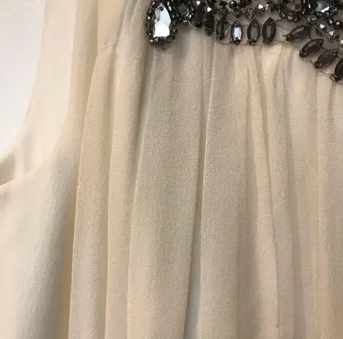 Marchesa Notte Silk Dress Embellished Beaded Neck bridal engagement wedding Size 10