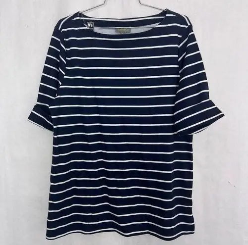 Style & Co 5/$25  striped blue white tee Xl