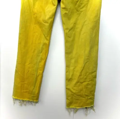 Mother Superior Jeans The Scrapper Cuff Ankle Fray in Golden Yellow Size 24