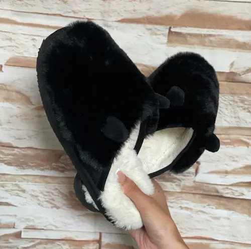 Refresh Black Fleece Lined Teddy Slippers