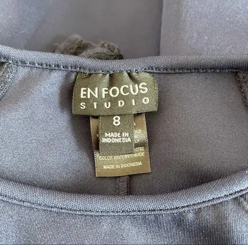 Enfocus Studio Navy & Tan Inset Lace Bodycon Mini Dress