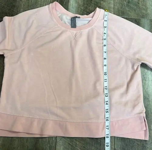 Sweaty Betty  Chelsea Crop Sweatshirt Light Pink Crewneck Pullover Size Small