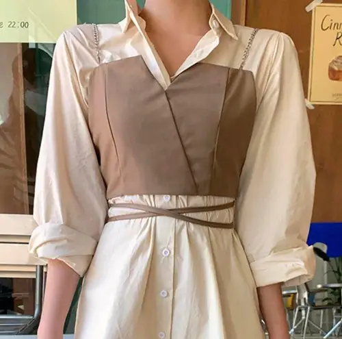 Coffee Shop CHUU cute core Bustier & Dress Set