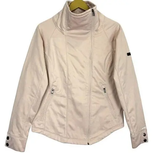 Avalanche Softshell Full Zip Jacket Medium Fleece Lined Pale Pink Zipped Pockets