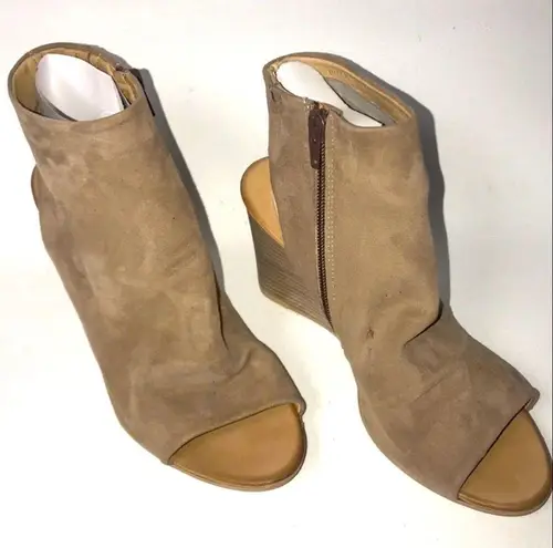 Bueno Suede Open Toe Booties