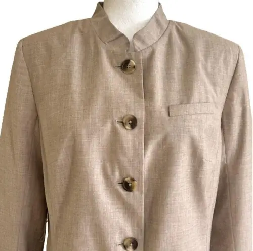 Isaac Mizrahi  for Target Beige Button Front Long Sleeve Blazer Jacket Size 14