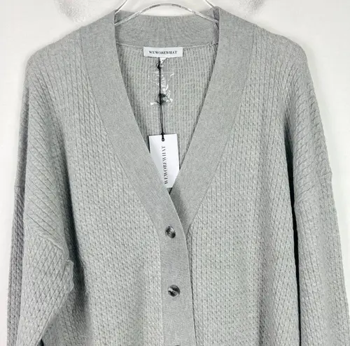 We Wore What NWT Varsity Cardigan Heather Grey Size Medium/Large M/L NEW $138
