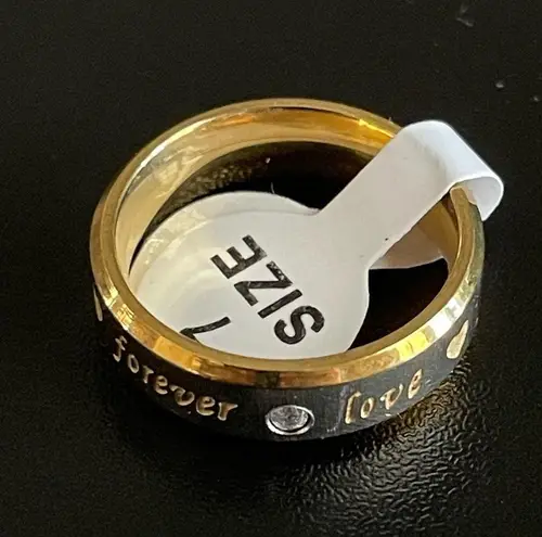 Gold titanium forever love promise ring size 7