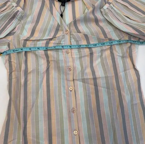 joe's jeans Joe’s Jeans Striped Button Down Blouse NWT Sz XS Cotton Metallic Designer