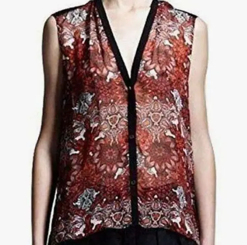 Helmut Lang Mandala Viscose Print Top