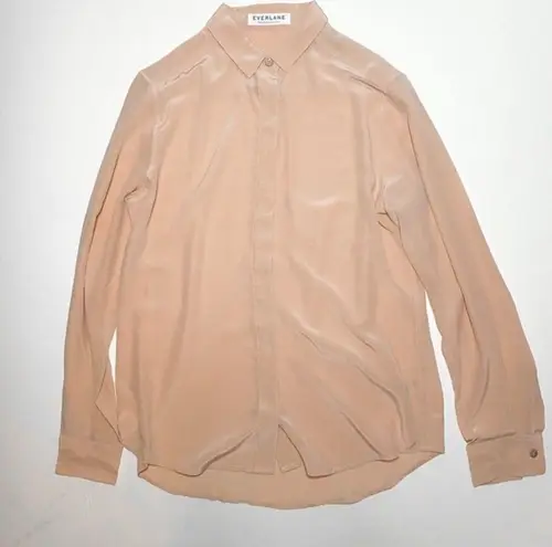 Everlane NWOT  Women Blush Pink Clean Silk Relaxed Shirt Button Down Size XS