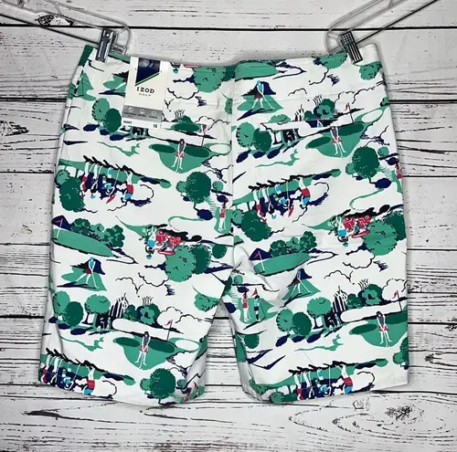 IZOD Golf NWT Size 16 Golf Printed UPF 15 Wicking Bermuda Shorts