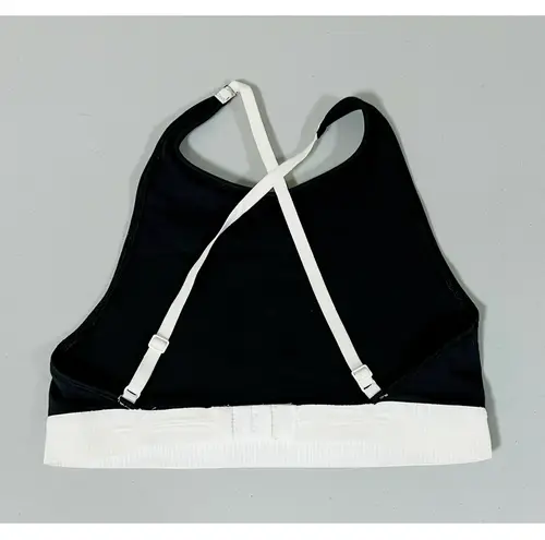 Calvin Klein Black ‘CK’ Logo Graphic Halter Criss-Cross Sports Bra Bralette Lingerie Size M 🖤🤍