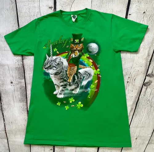 Lucky Tee Shirt Company St. Patrick’s Day Leprechaun Cat T-shirt