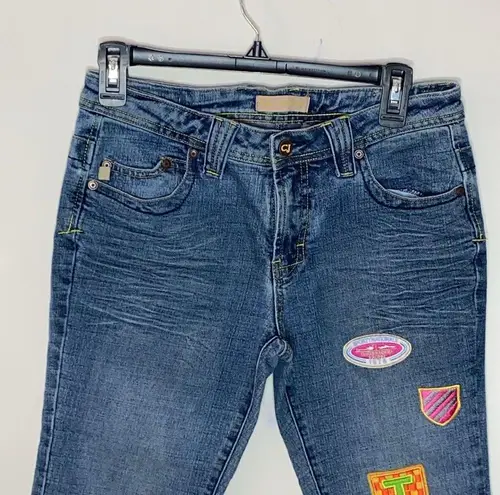 Crest Jeans being stitch racing patches extra short light wash jeans size 5 / 6 Blue