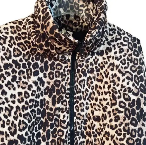 easel NWT  Leopard Puffer Coat Sz Med