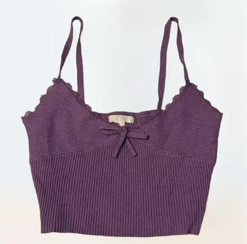 Full Tilt y2k 2000s Purple Lacy Cami Cottagecore Coquette Crop Top Size M