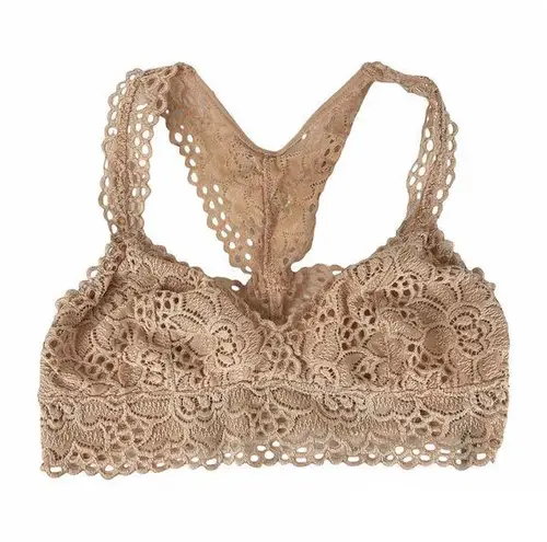 Aerie  Tan Nude Lace Racerback Bralette Bra