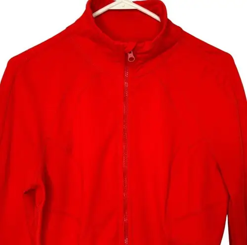 Zella  Women's Bright Orange Full Zip Funnel Neck Athletic Jacket Size Medium