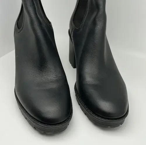 Vince  Henderson Mid Chelsea Leather Boots Block Platform Black Size 9 - Image 6