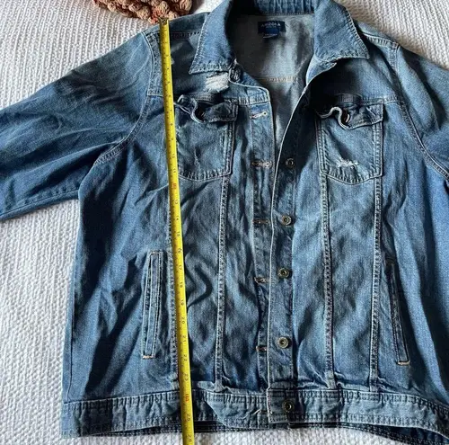 Arizona Jeans Distressed patchwork denim jacket