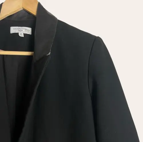 Waverly Grey Hudson Black Leather Trim Single Breasted Car Coat Size M Size M