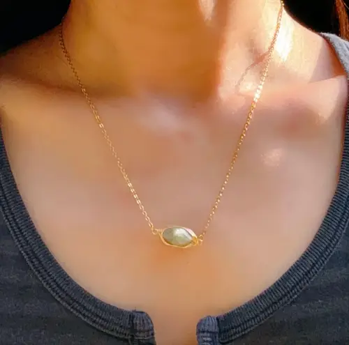 14K Gold Plated natural stone Necklace