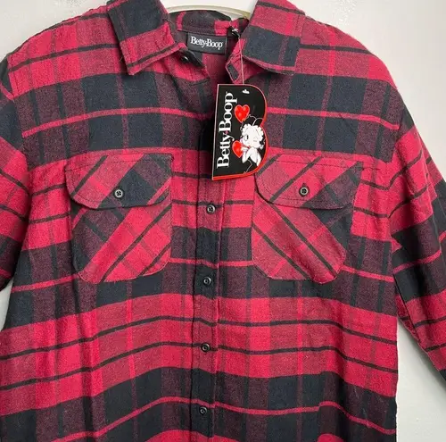 Betty Boop  Flannel Long Sleeve Shirt