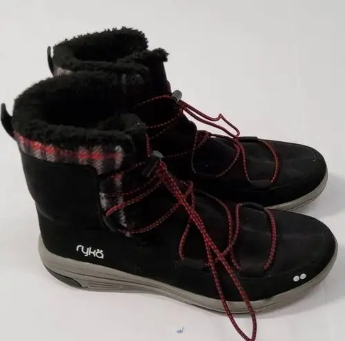 Ryka  Alyssa Black Water Resistant Soft Faux Fur Ankle Boots - Woman’s Size 9