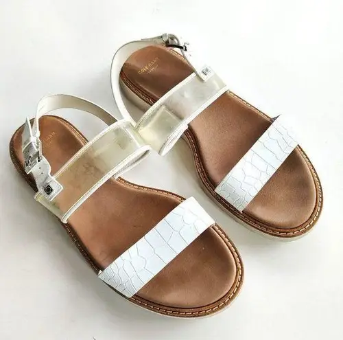 Cole Haan  White Clear Band Platform Grand Os‎ Capri Sandals Size 9.5B Strappy