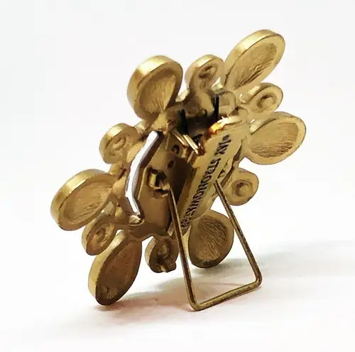 Jay Strongwater Miniature Picture Frame Pin Brooch Gold