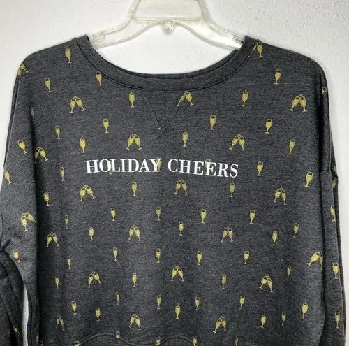 Fifth Sun  HOLIDAY CHEERS Gray Crop Sweater XL - Image 3