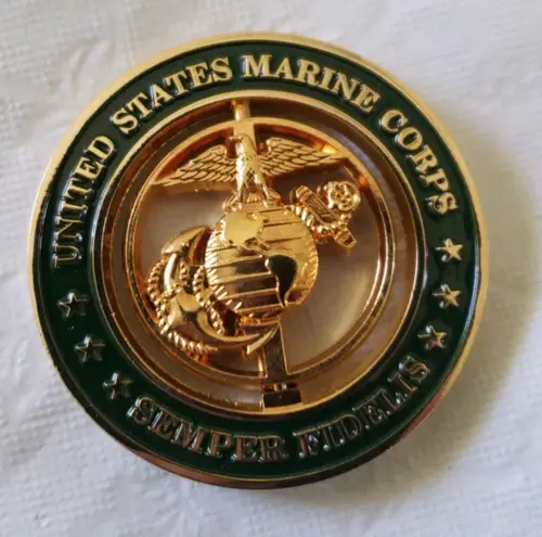 Marines medal 1 1/2" Gold