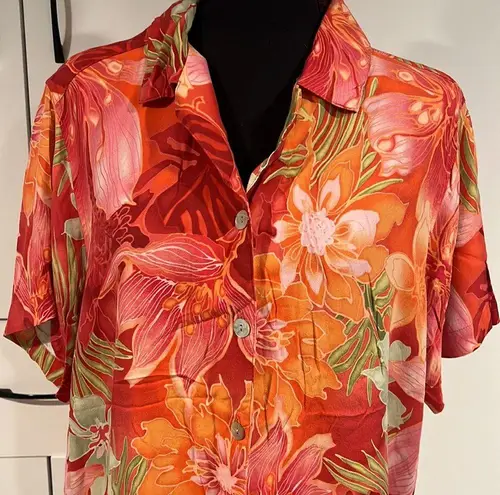 Caribbean Joe  silk shirt . Size 1X